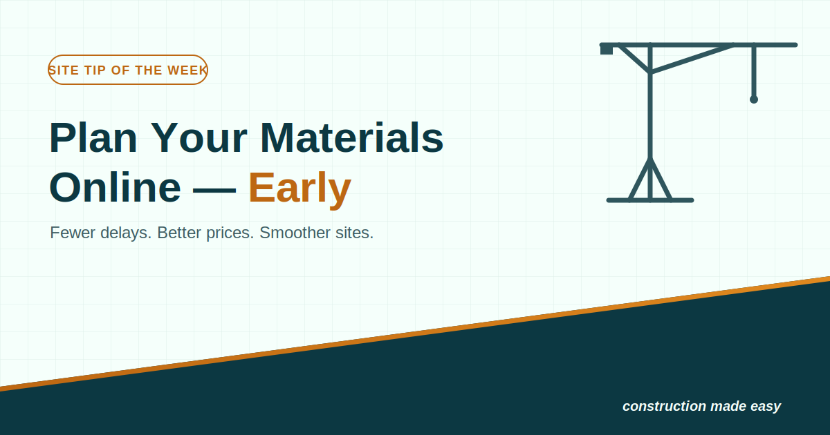 Site Tip of the Week: Plan Your Materials Online — Early