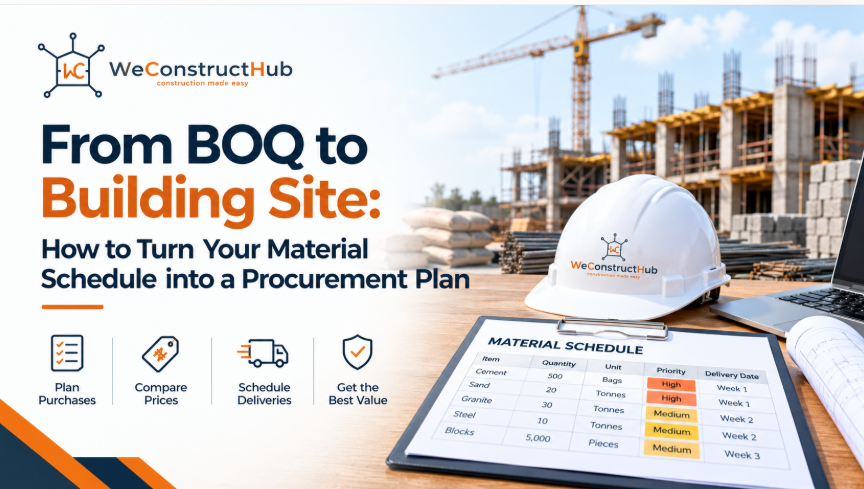 From BOQ to Building Site: How to Turn Your Material Schedule into a Procurement Plan